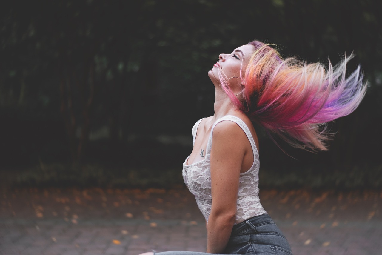 woman hair portrait flip hair flip colorful hair young woman fashion style stylish woman colorful female girl woman hair hair hair hair hair fashion