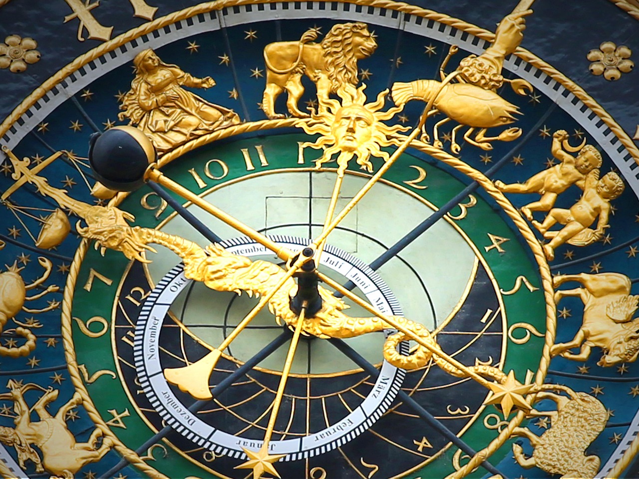 astronomical clock clock time date day month year zodiac zodiac ring isaak right moon phases ulm town hall watchmaking watchmaker dial pointer time display seasons macro close up golden gold zodiac zodiac zodiac zodiac zodiac