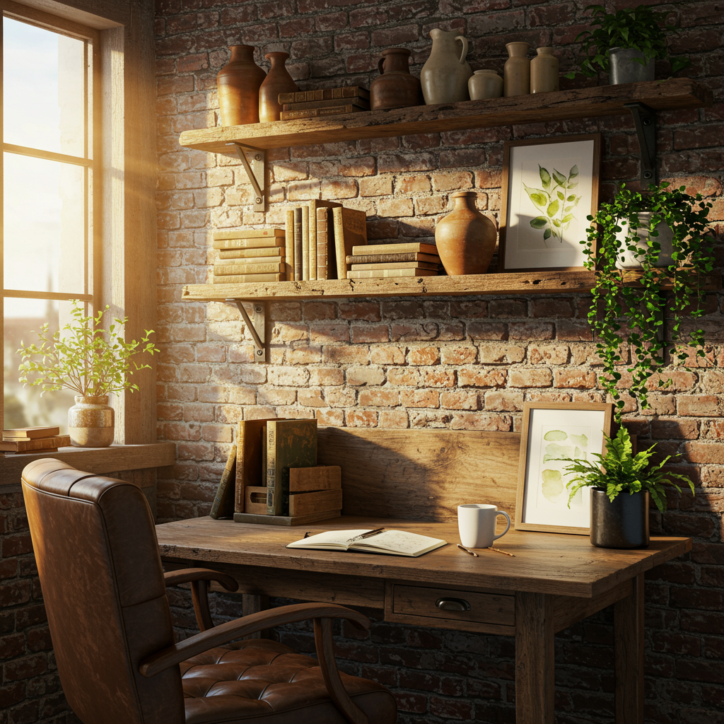 6. Rustic Wooden Shelves