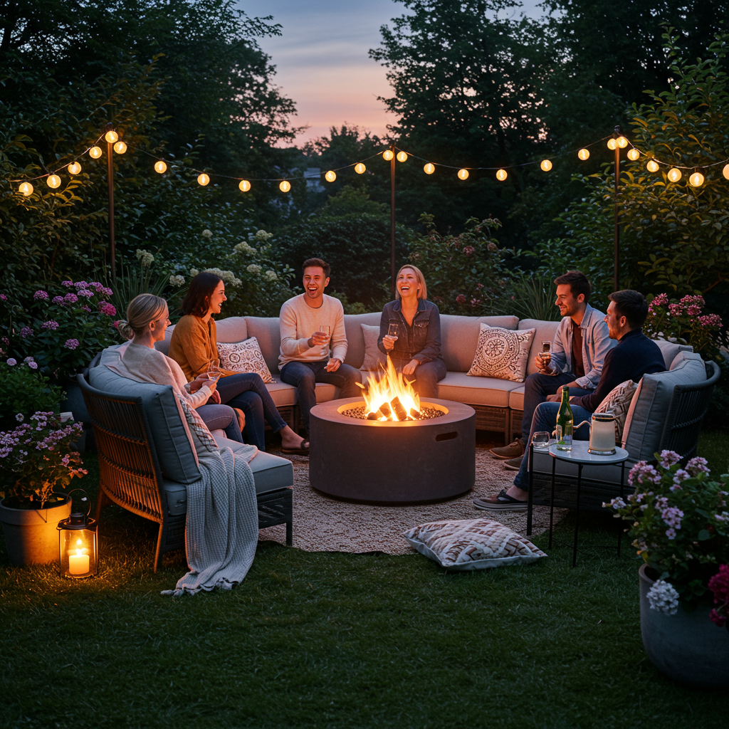 5. Fire Pit with Seating Area