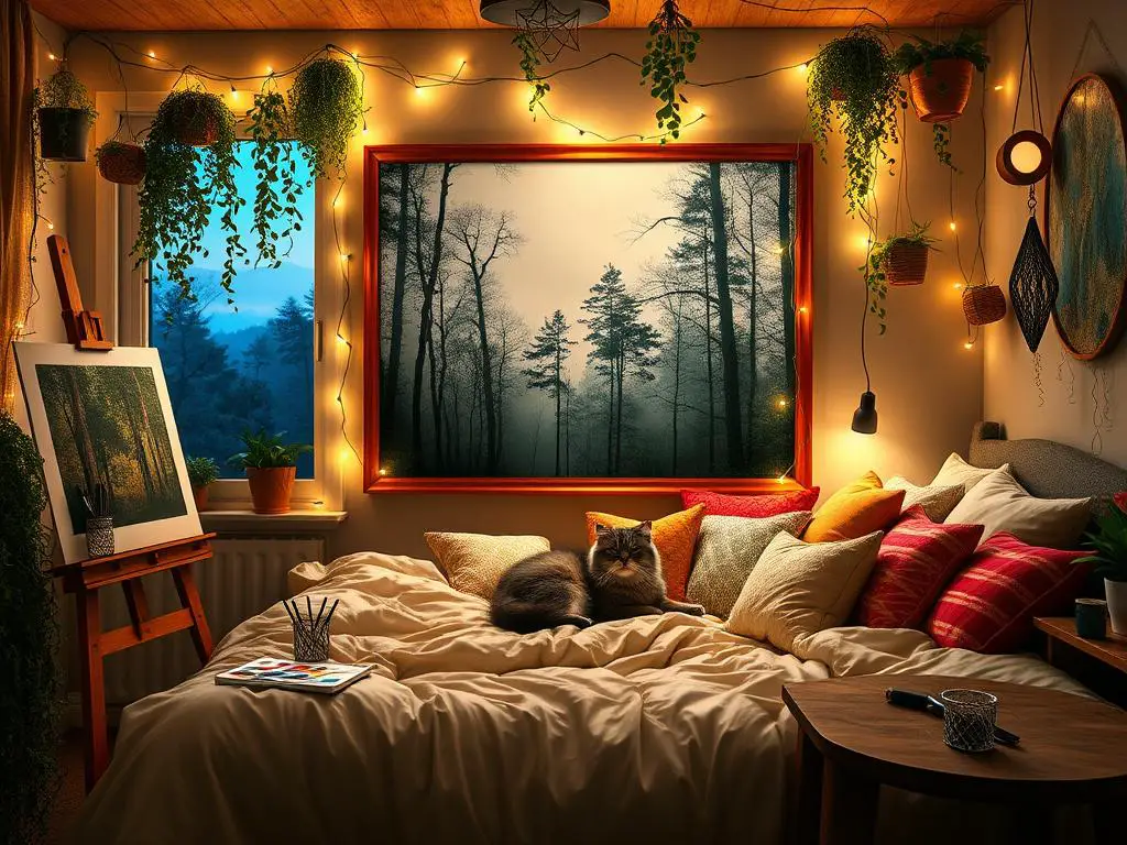 9. Incorporate String Lights into Your Artwork