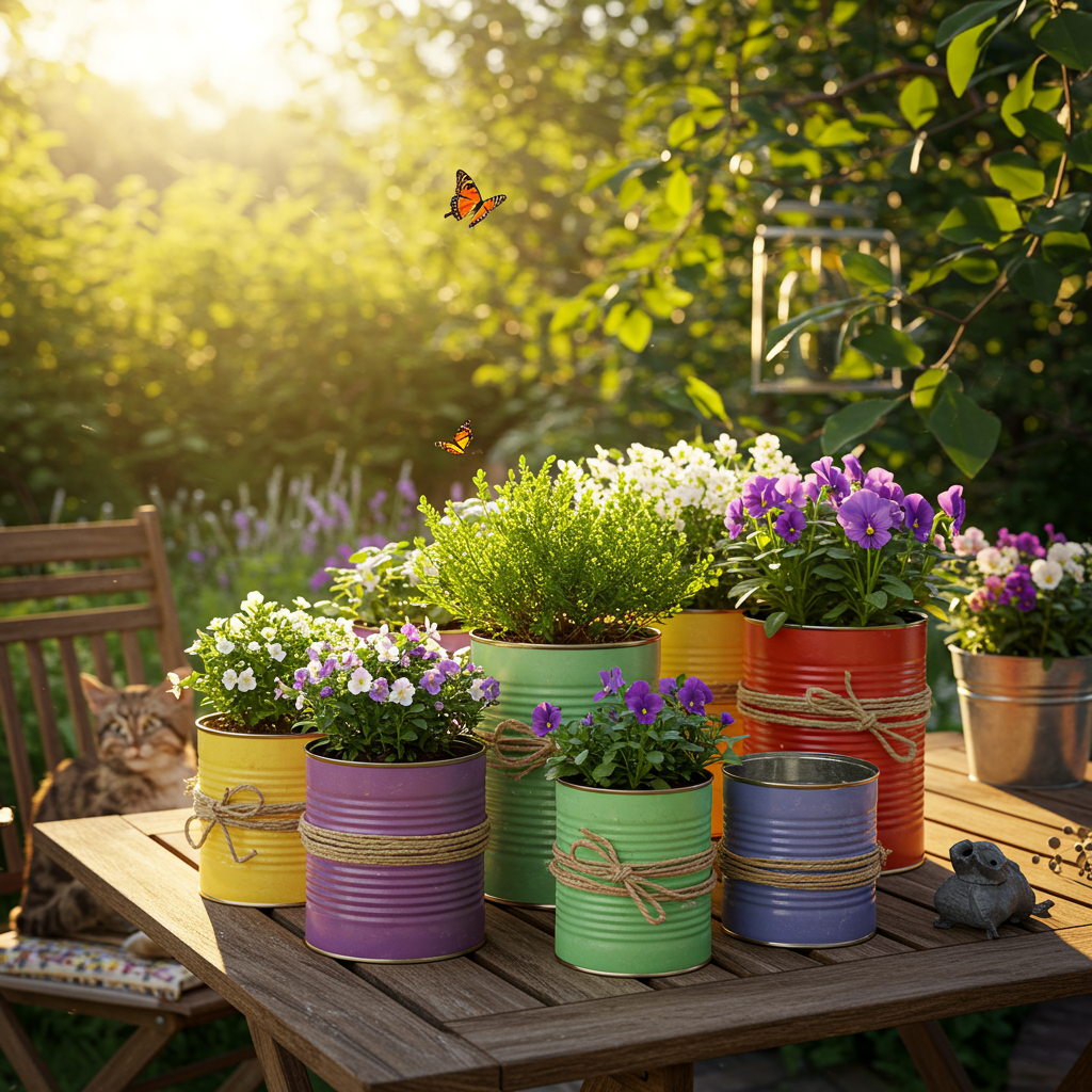 3. Tin Can Planters