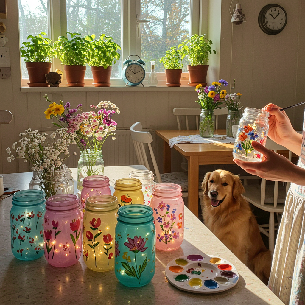 1. Painted Mason Jars