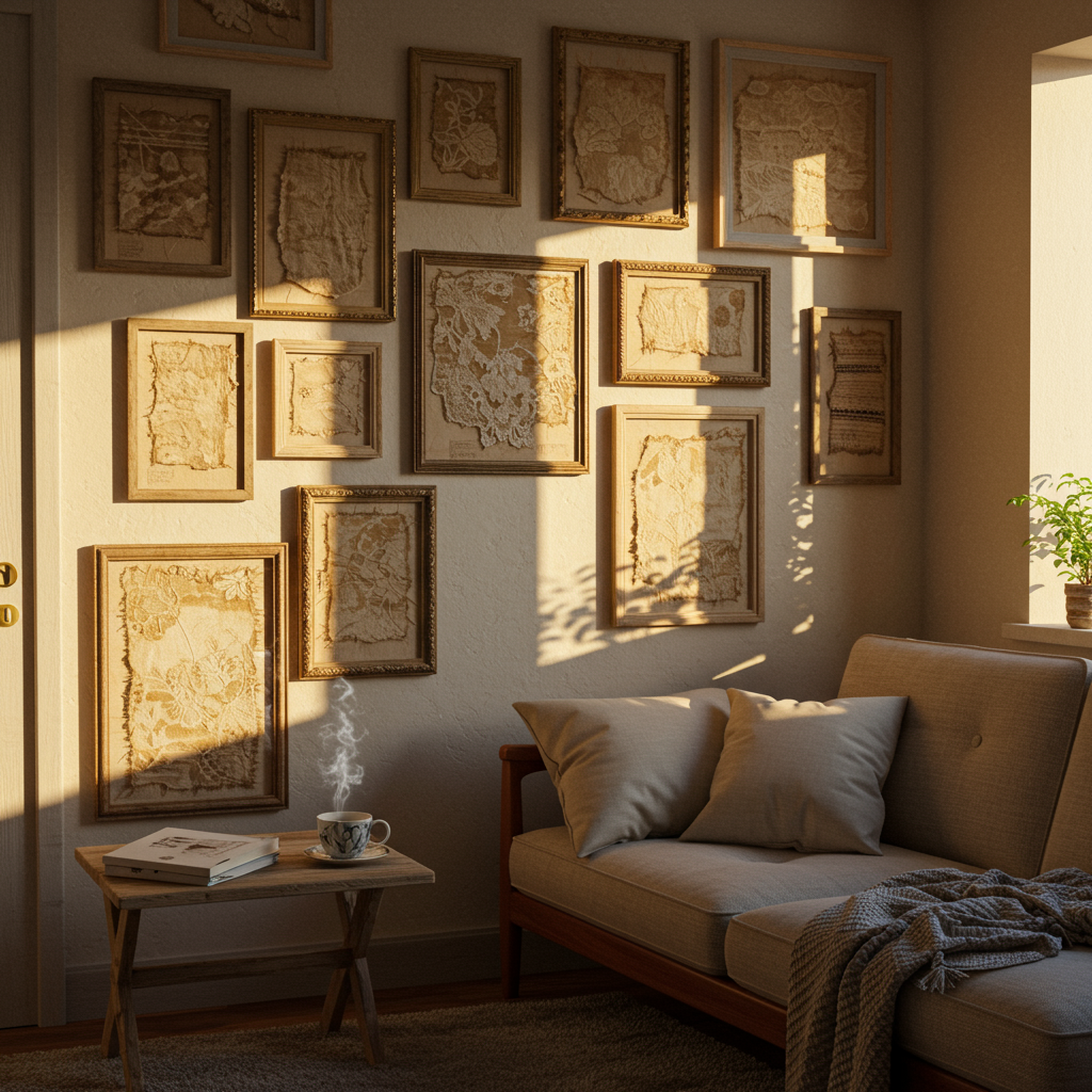 1. Gallery Wall of Framed Fabric