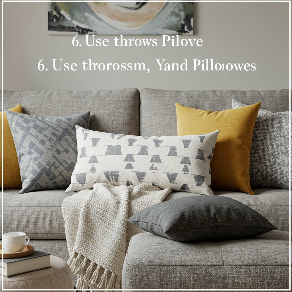 6. Use Throws and Pillows