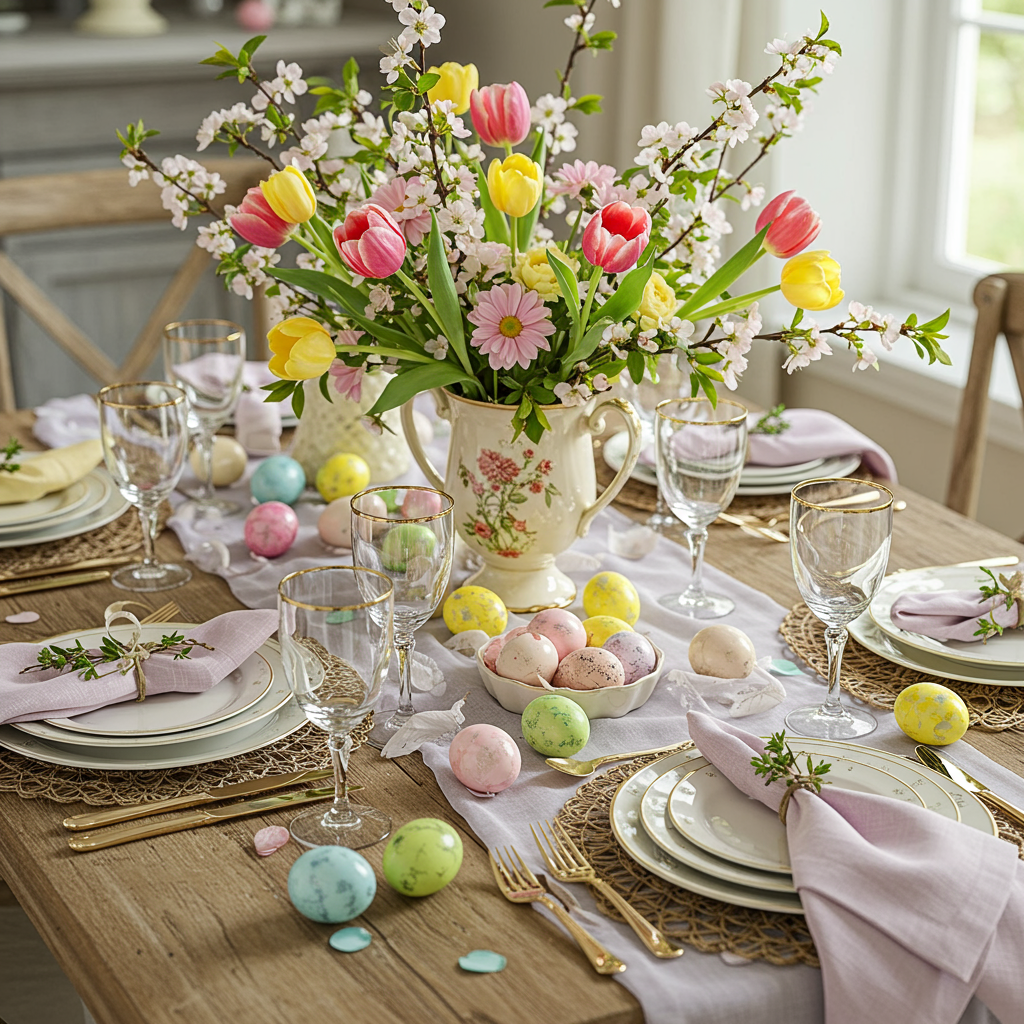 4. Easter-Themed Table Settings