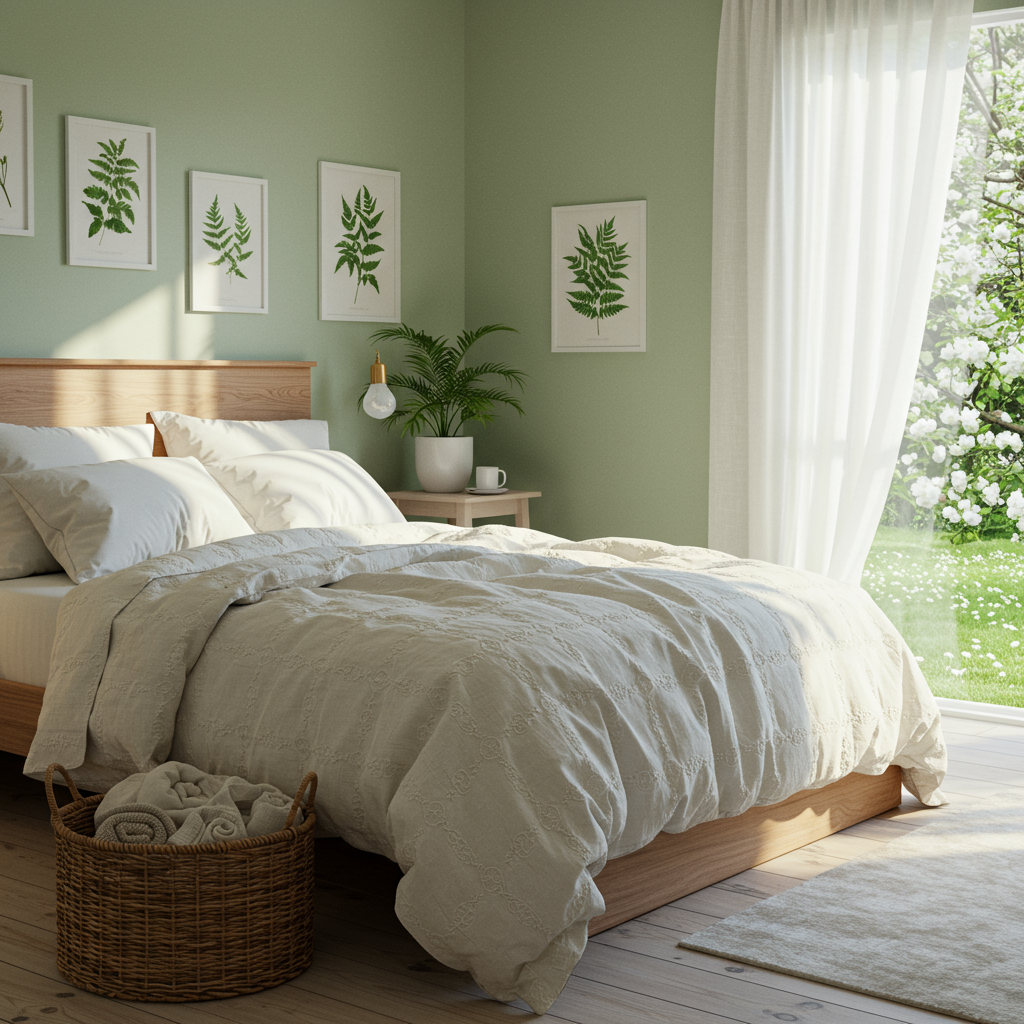 2. Sage Green and White