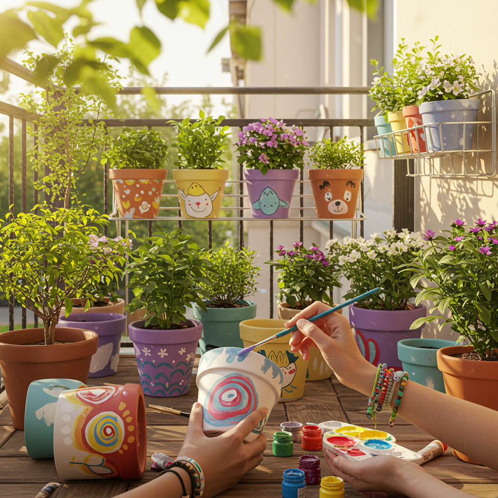 9. Painted Flower Pots