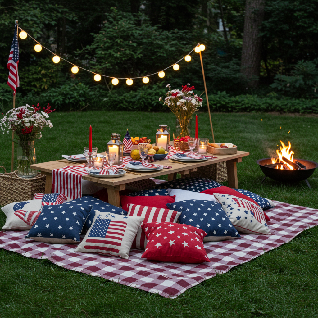 4. American Flag Pillows