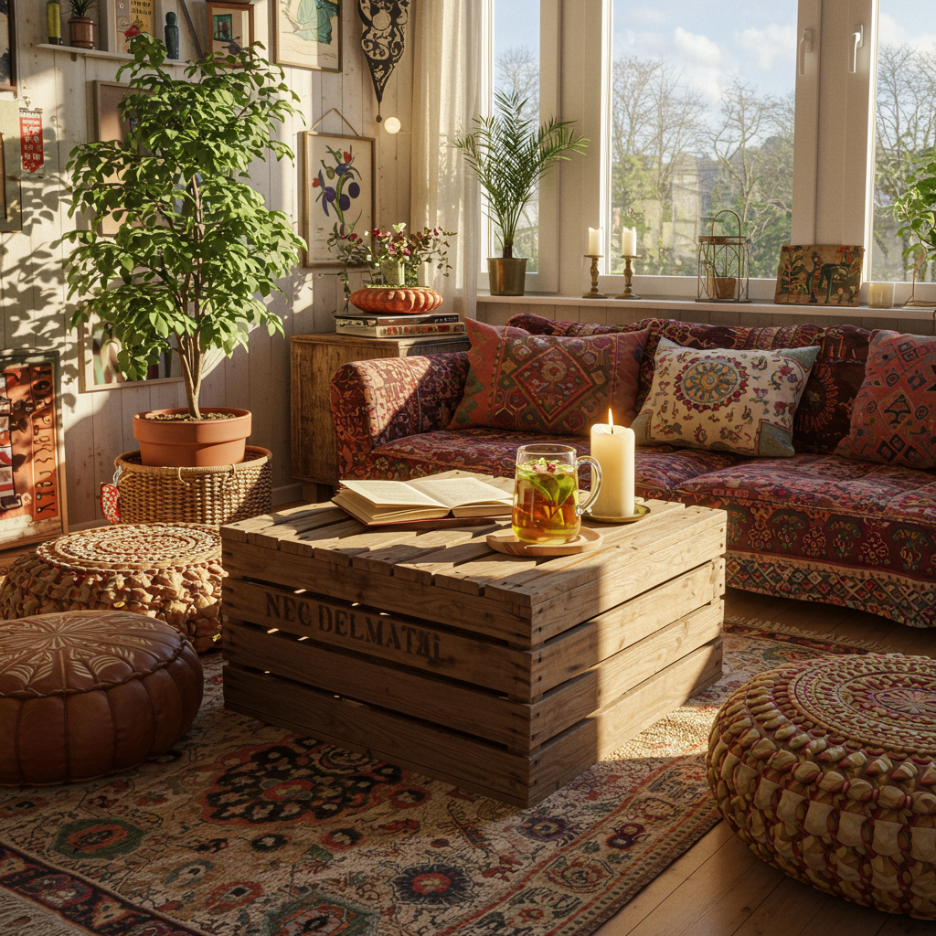 6. Transform a Wooden Crate into a Storage Ottoman