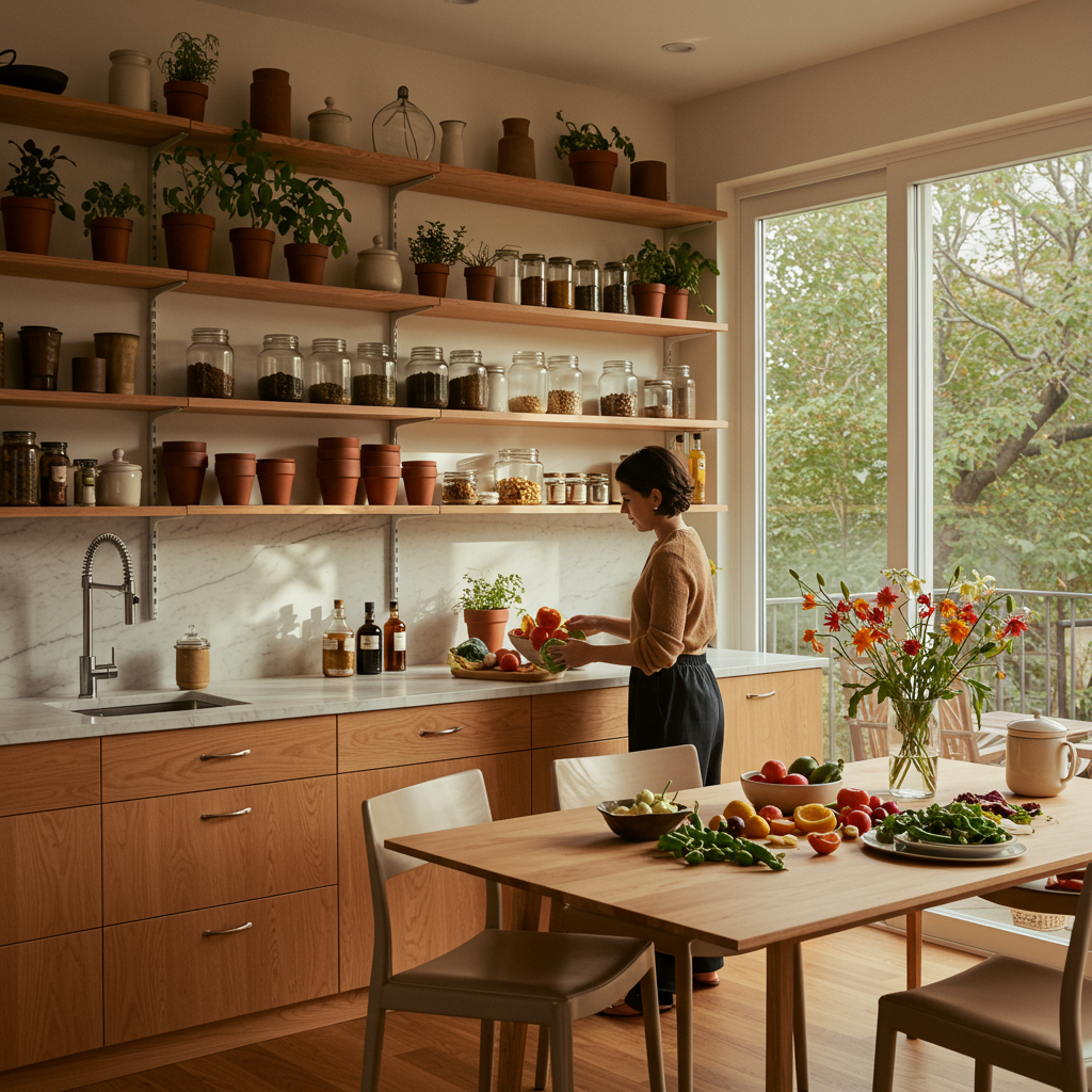 2. Open Shelving