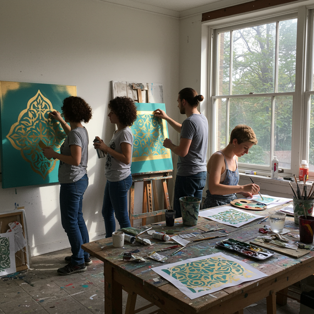 6. Stenciled Wall Art