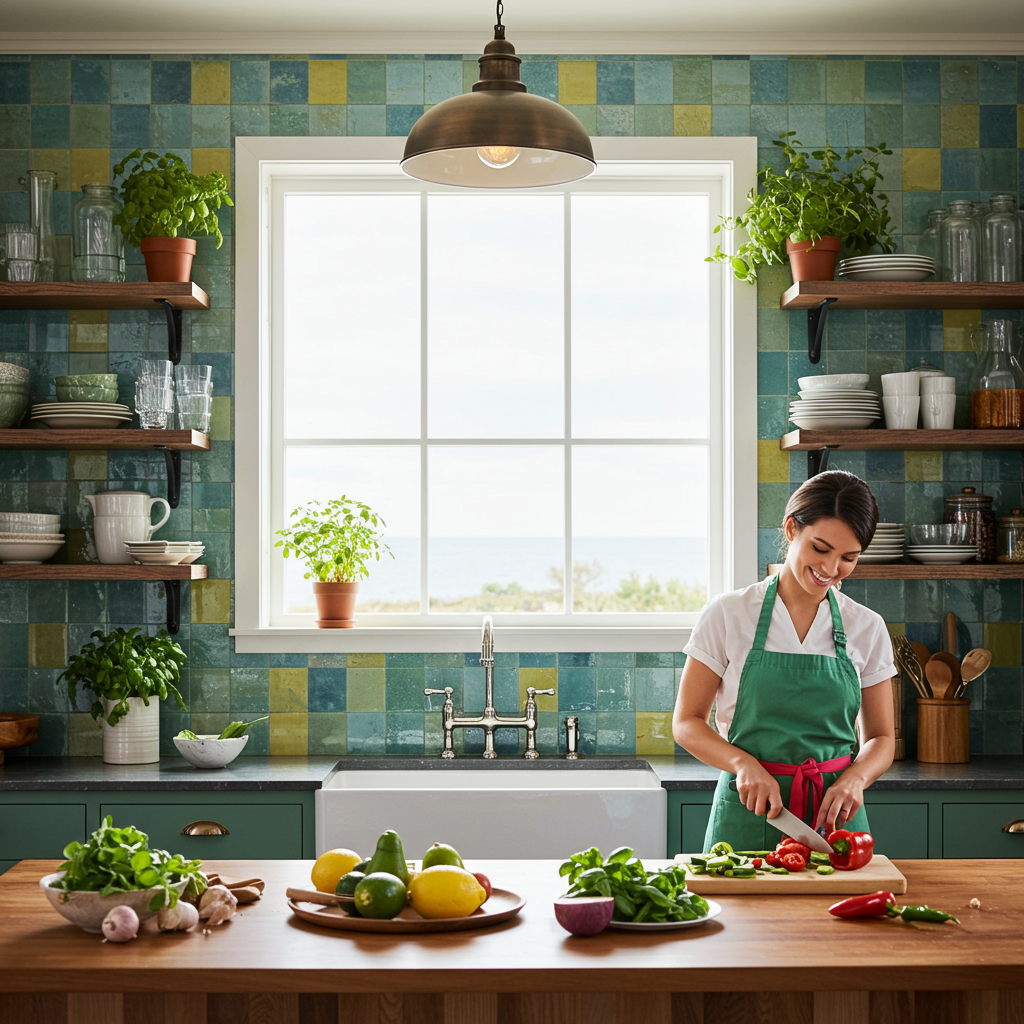 2. Add a Splash of Color with Backsplash Tiles