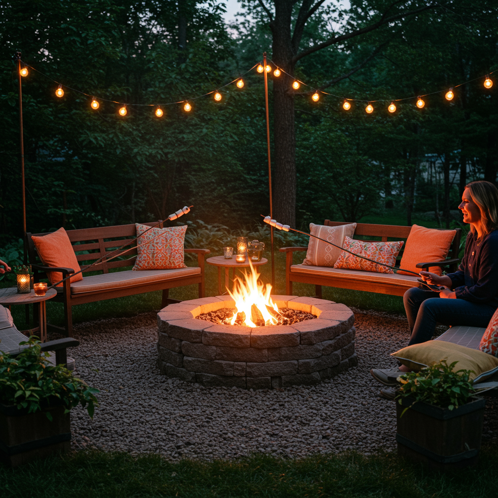 1. Classic Stone Fire Pit