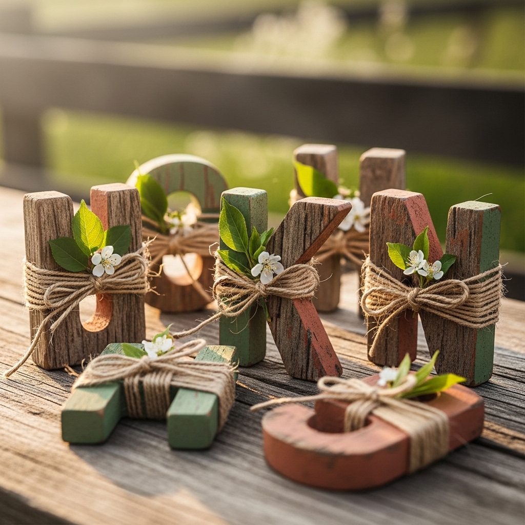 1. Rustic Wooden Letters