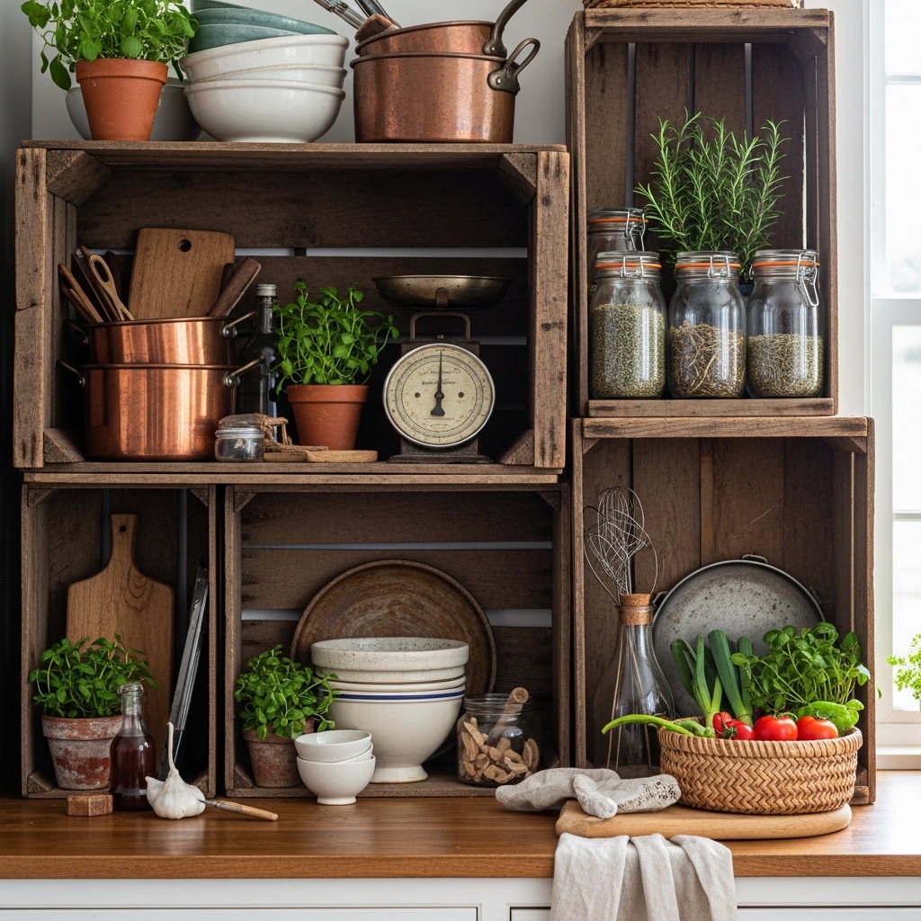 6. Rustic Wooden Crates