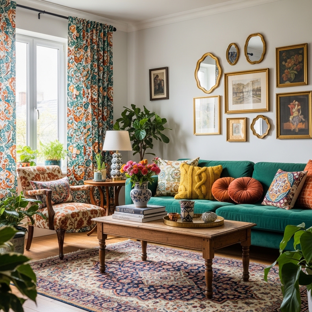 4. Patterned Curtains