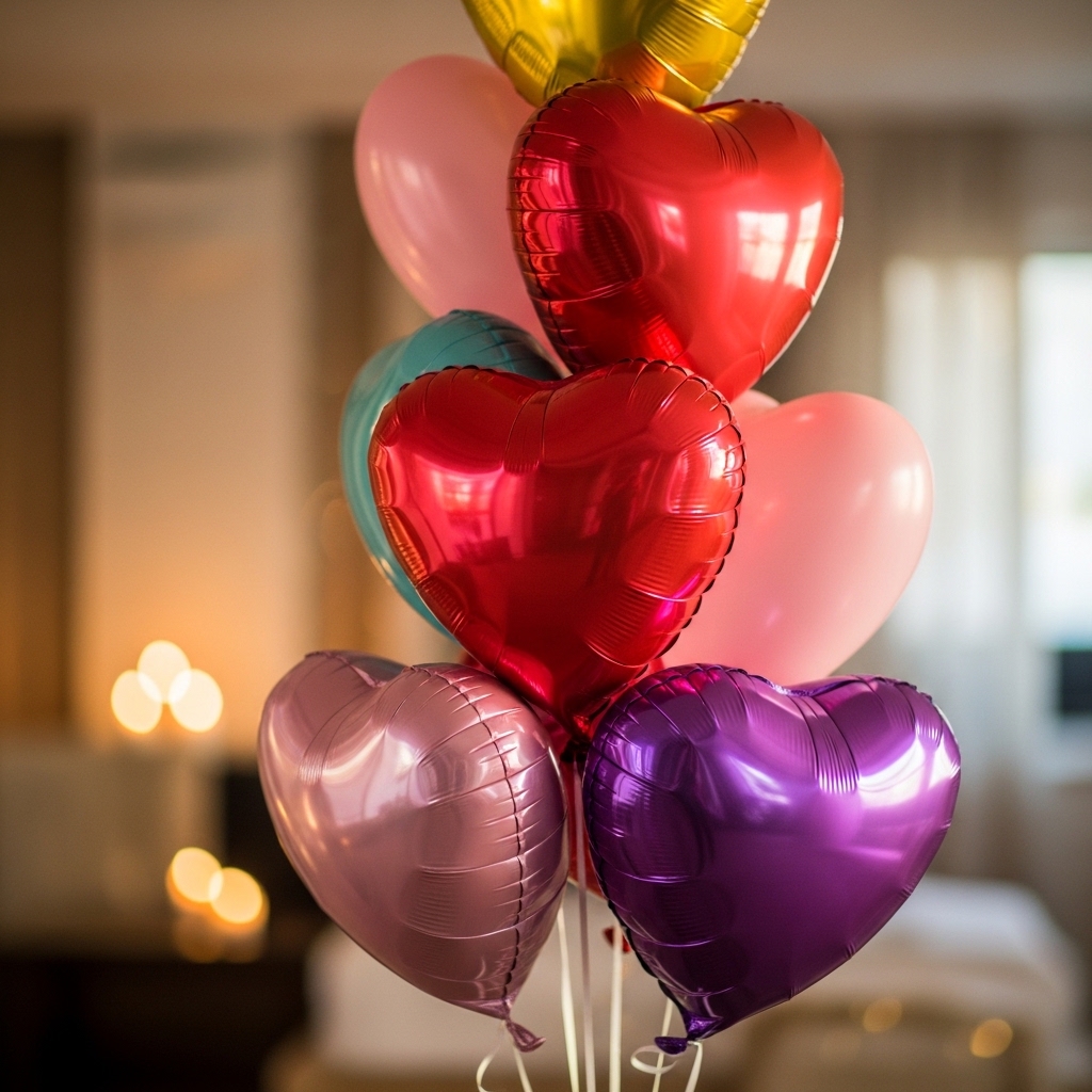 1. Heart-Shaped Balloon Arrangements