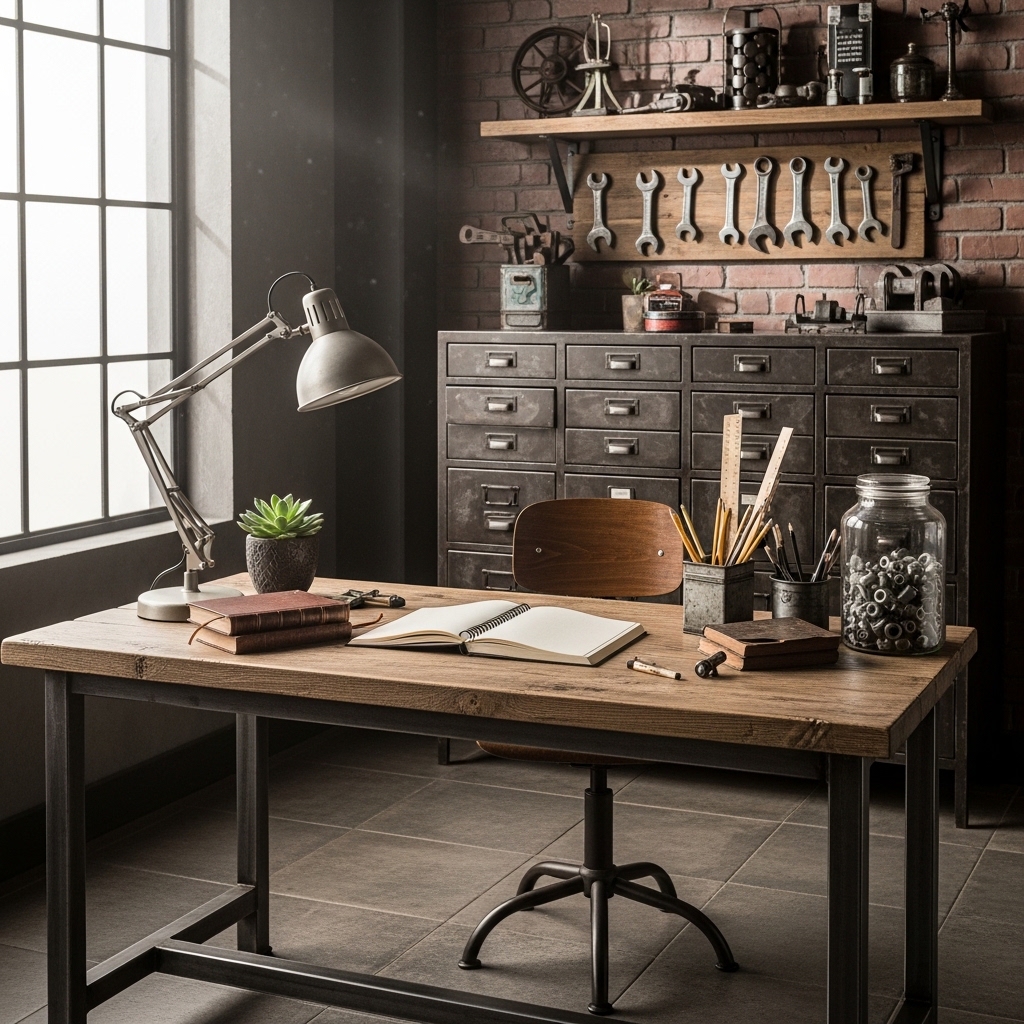 7. Factory-Style Furniture