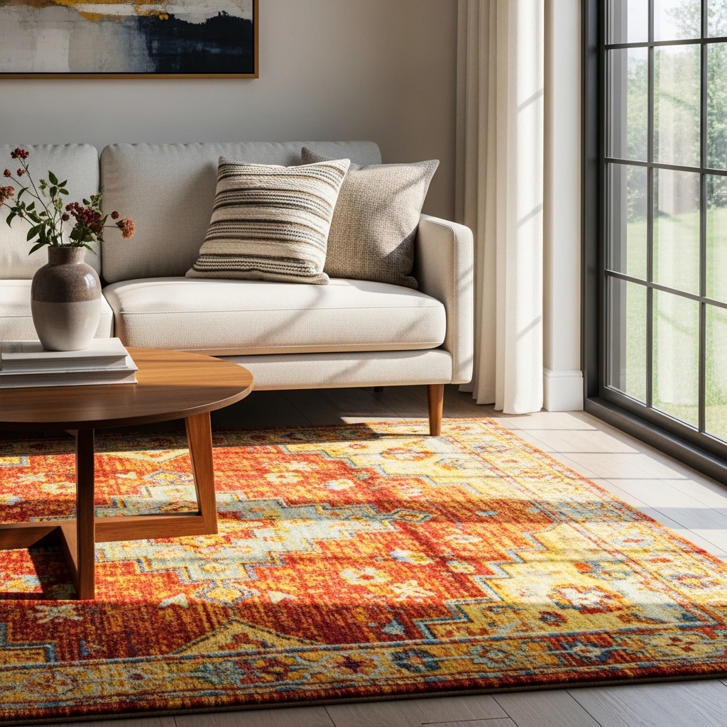 2. Incorporate a Statement Rug