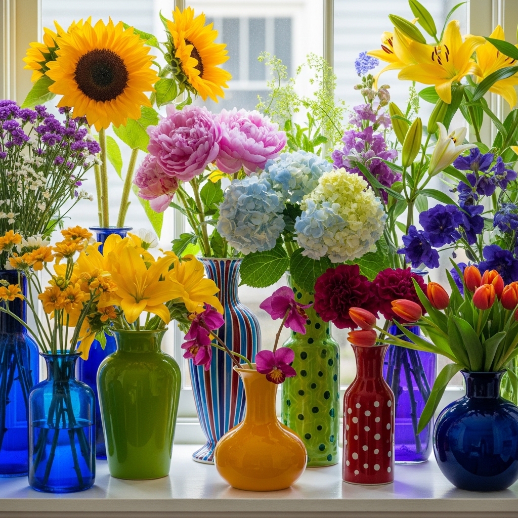 7. Colorful Vases
