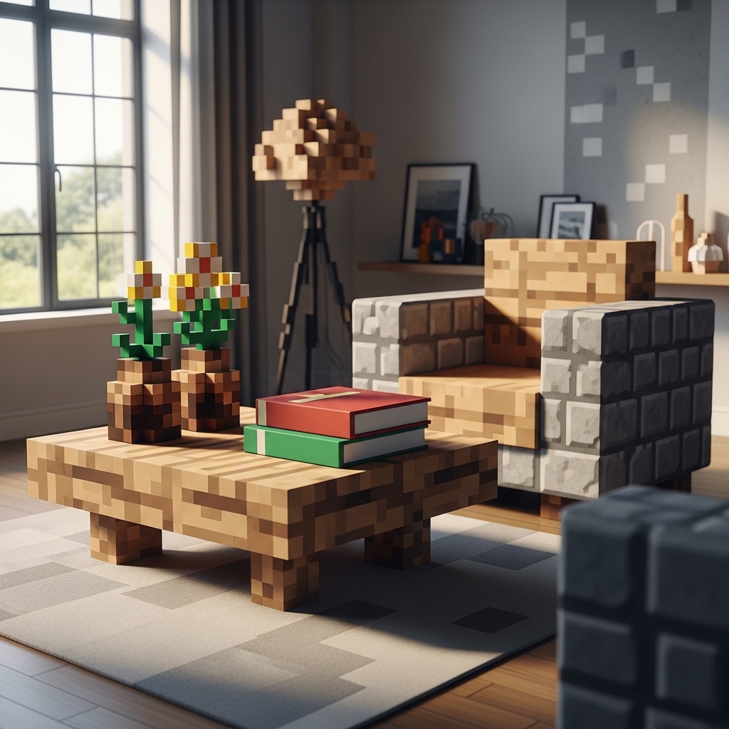 3. Blocky Furniture Accents