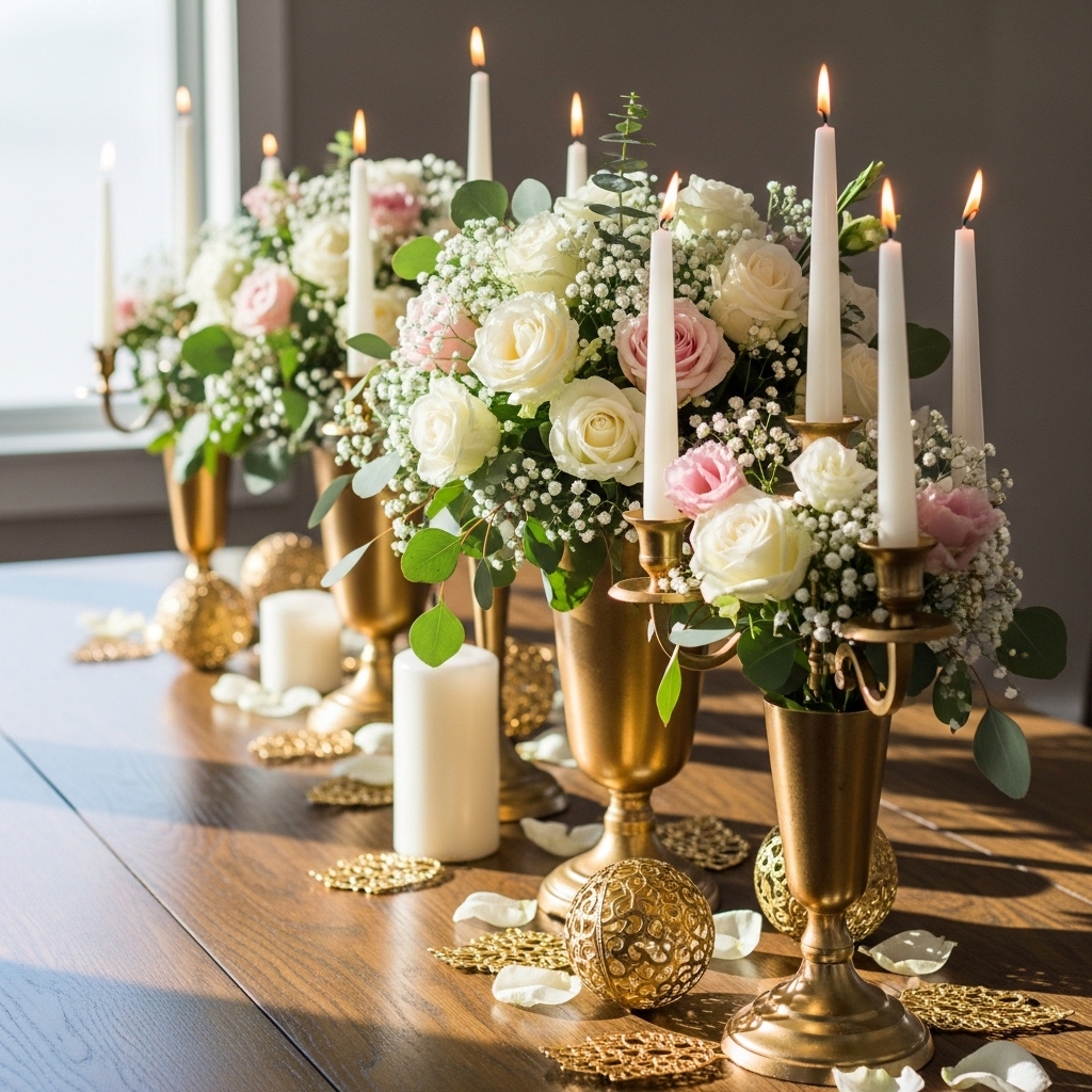 1. Golden Centerpieces