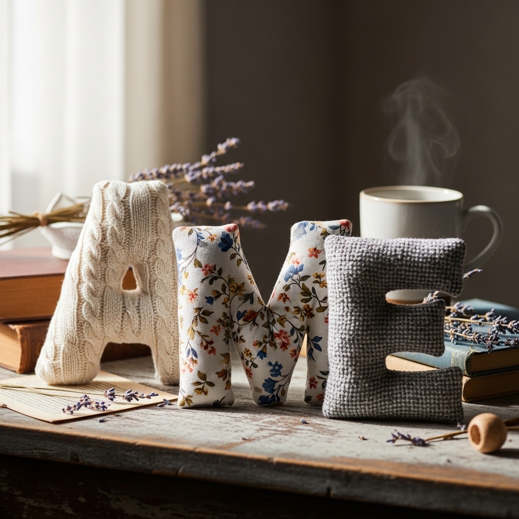 4. Fabric-Covered Letters