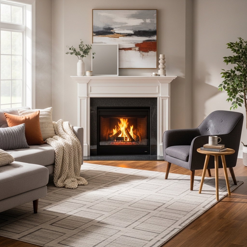 9. Decorative Corner Fireplace