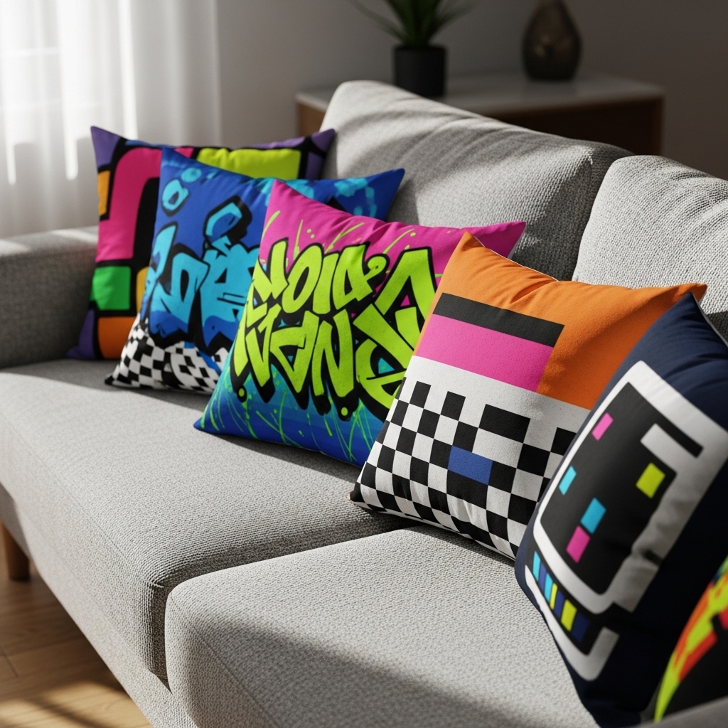 8. Graphic Throw Pillows