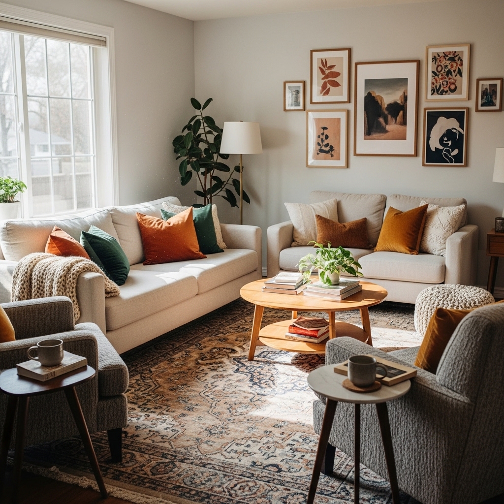 7. Area Rugs to Define Spaces