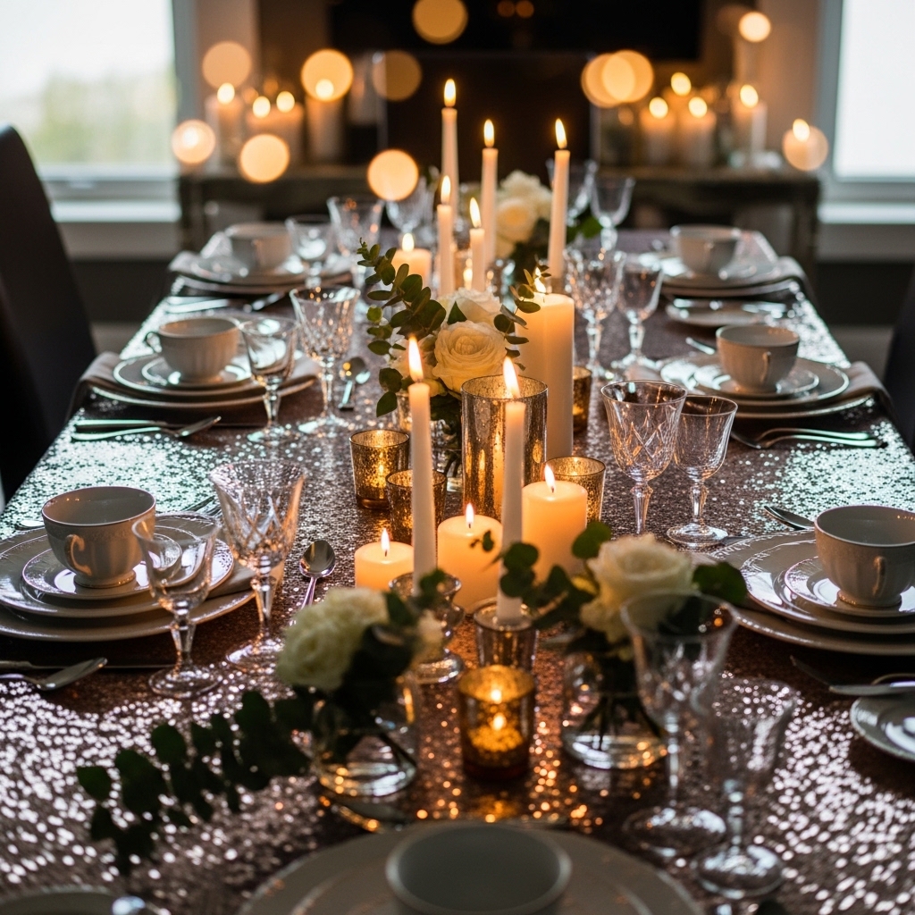 1. Sparkling Sequin Tablecloths