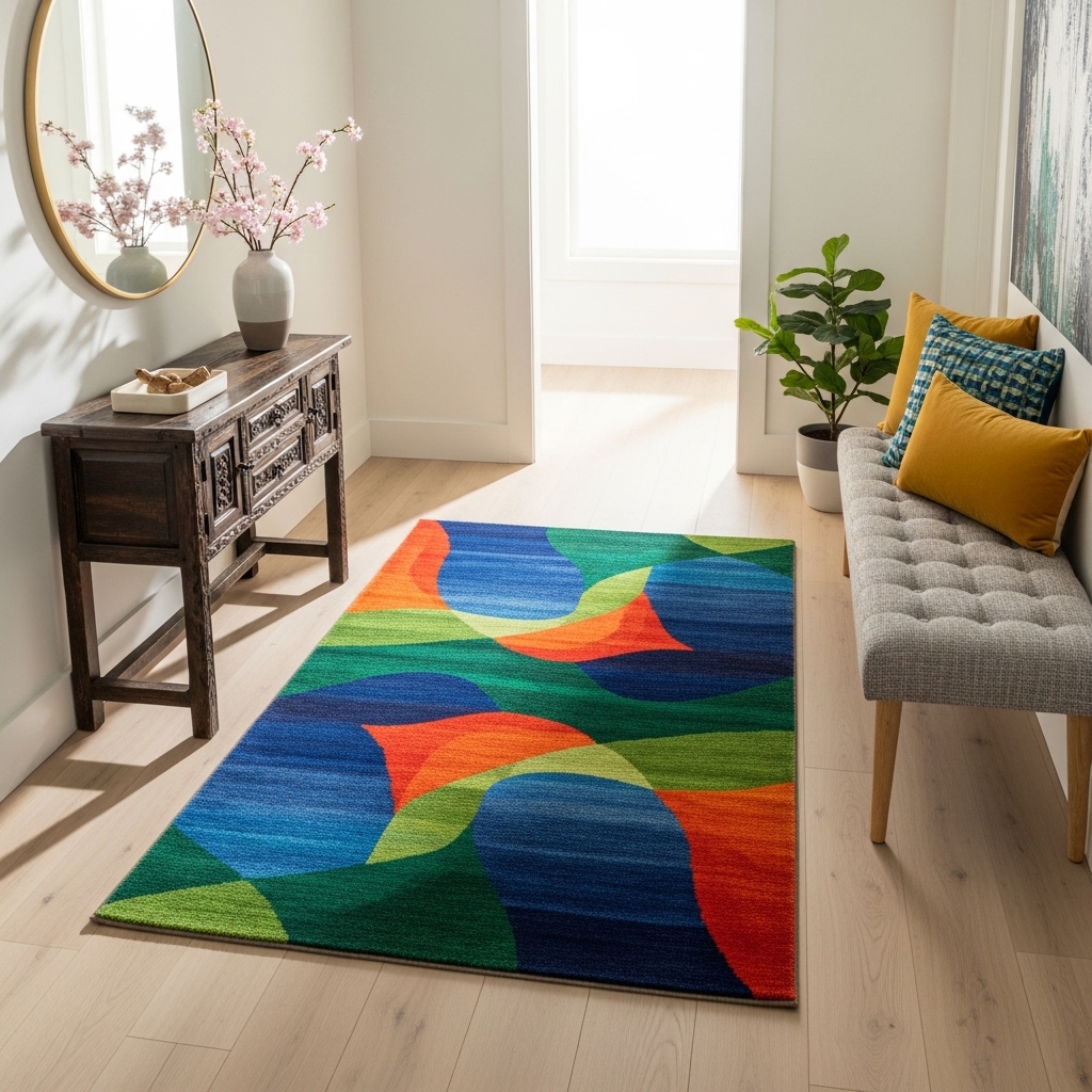 9. Bold Color Accent Rugs