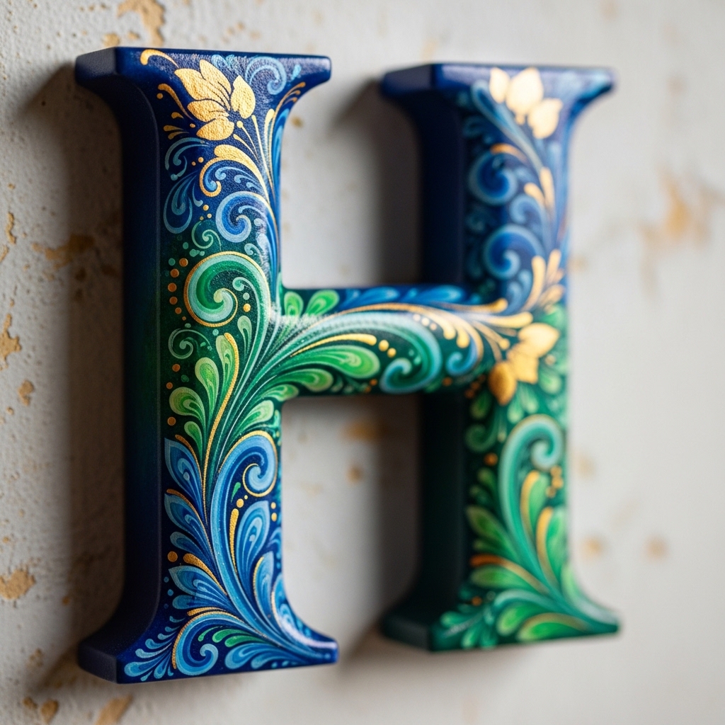 8. H - Hand-Painted Art