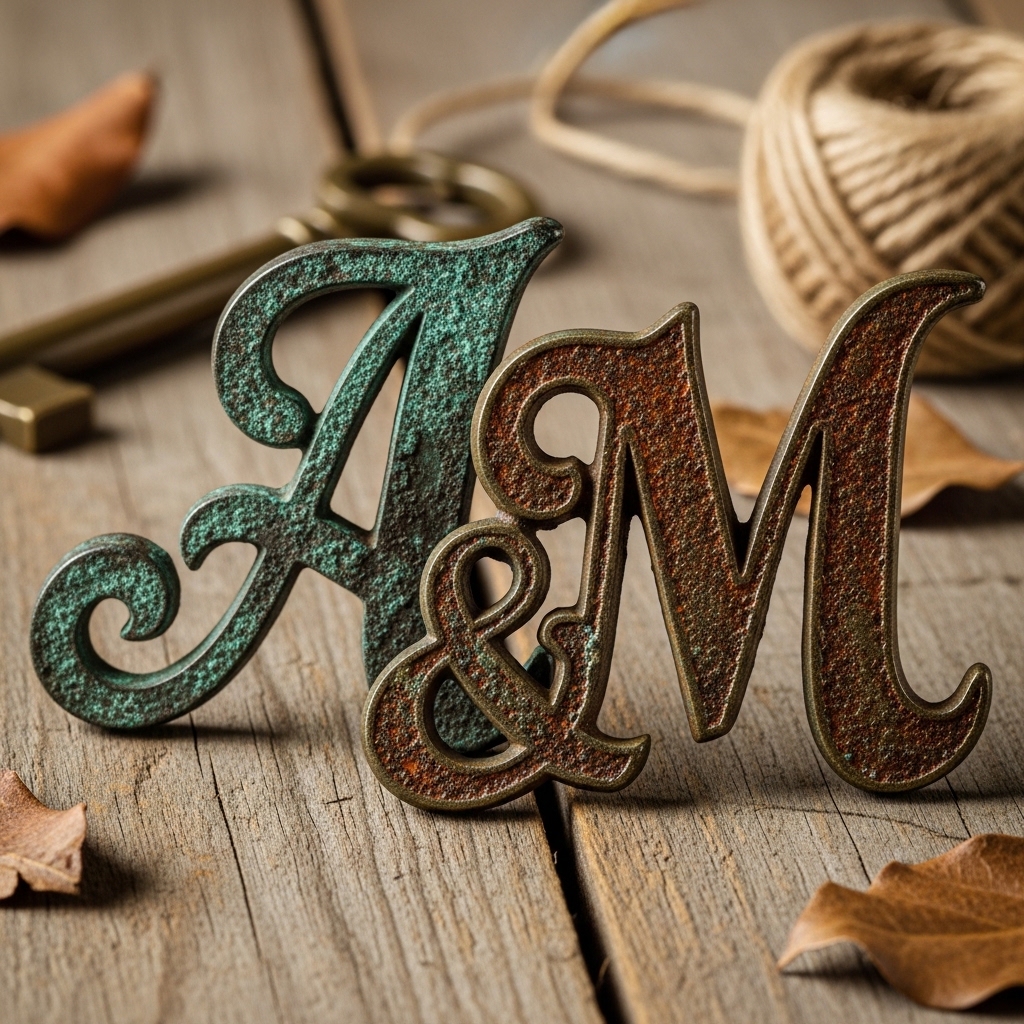 6. Vintage Metal Letters