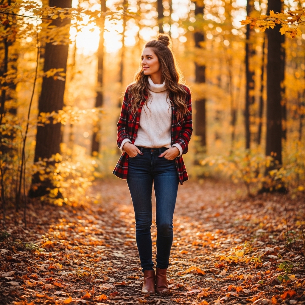 2. Flannel Shirt Over a Turtleneck