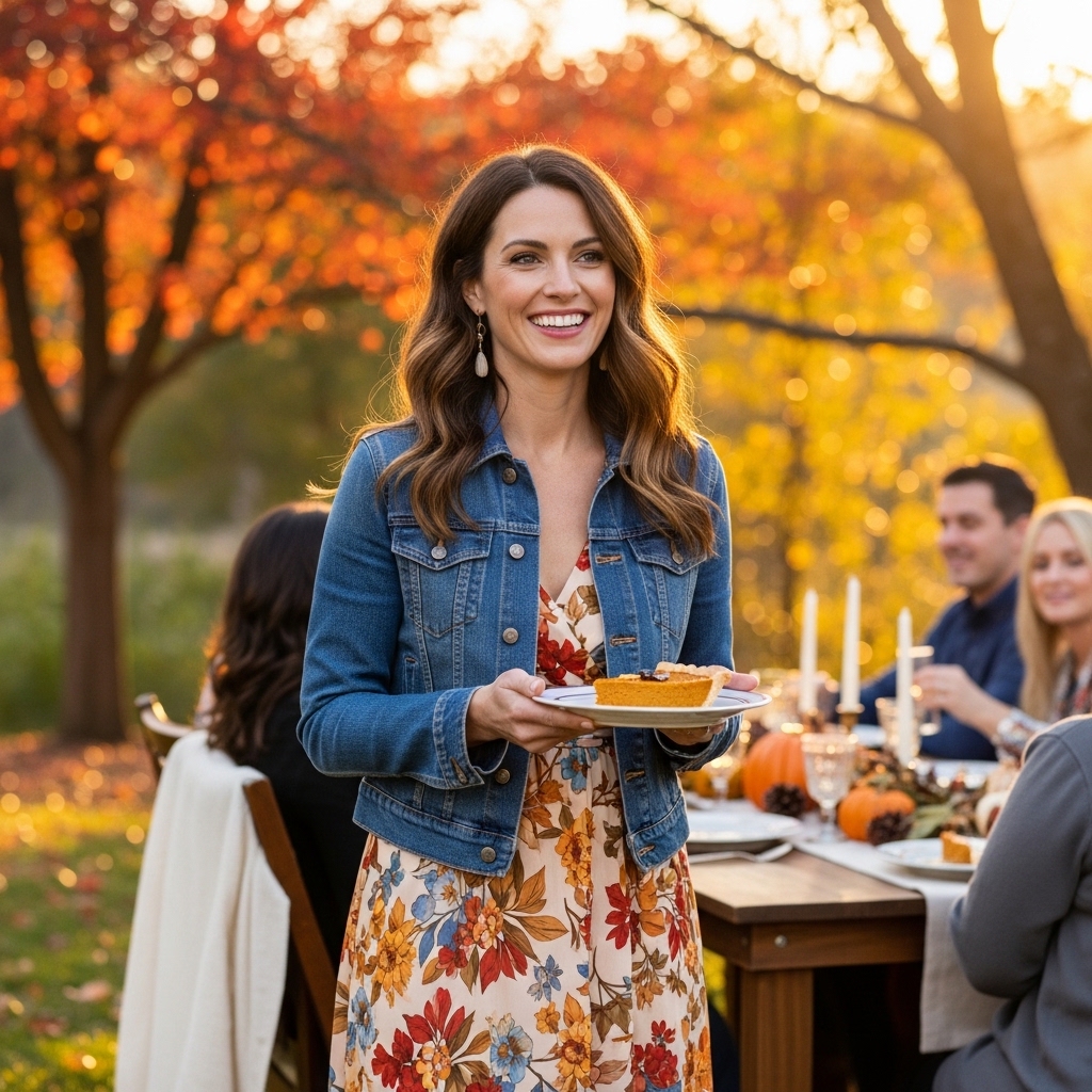 3. Maxi Dress and Denim Jacket