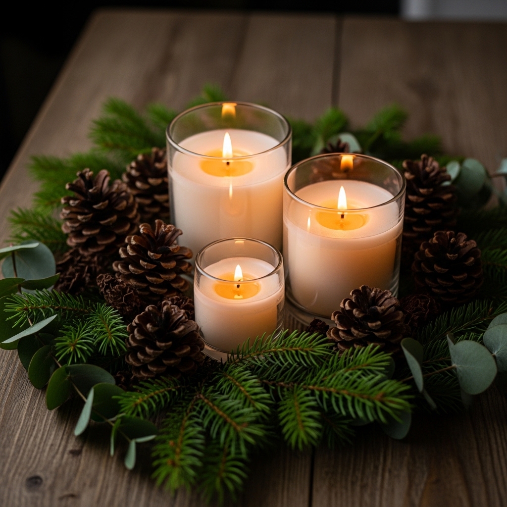 6. Candle Jars with Natural Elements