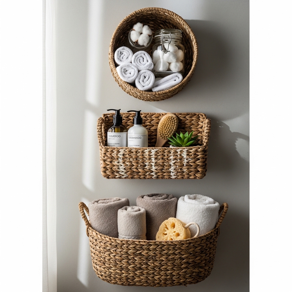 2. Wall-Mounted Baskets
