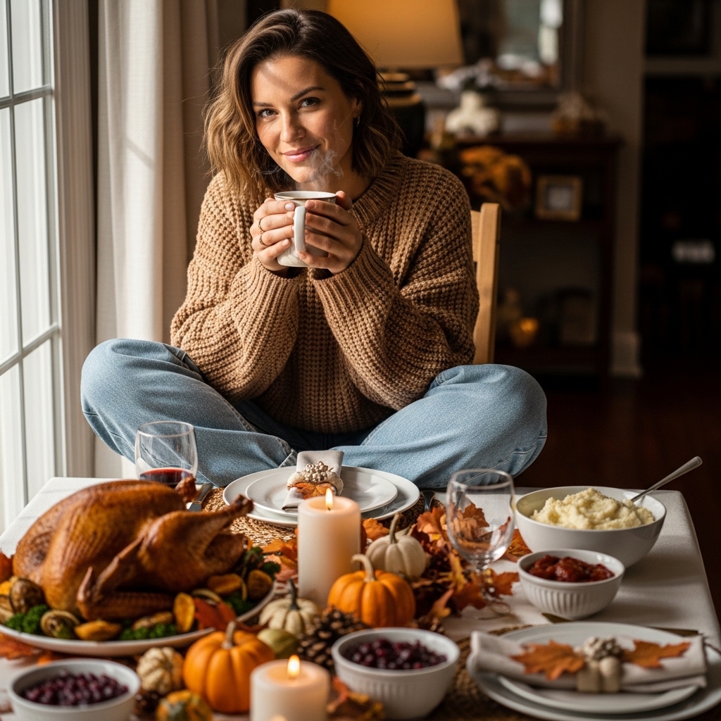 1. Cozy Sweater and Baggy Jeans