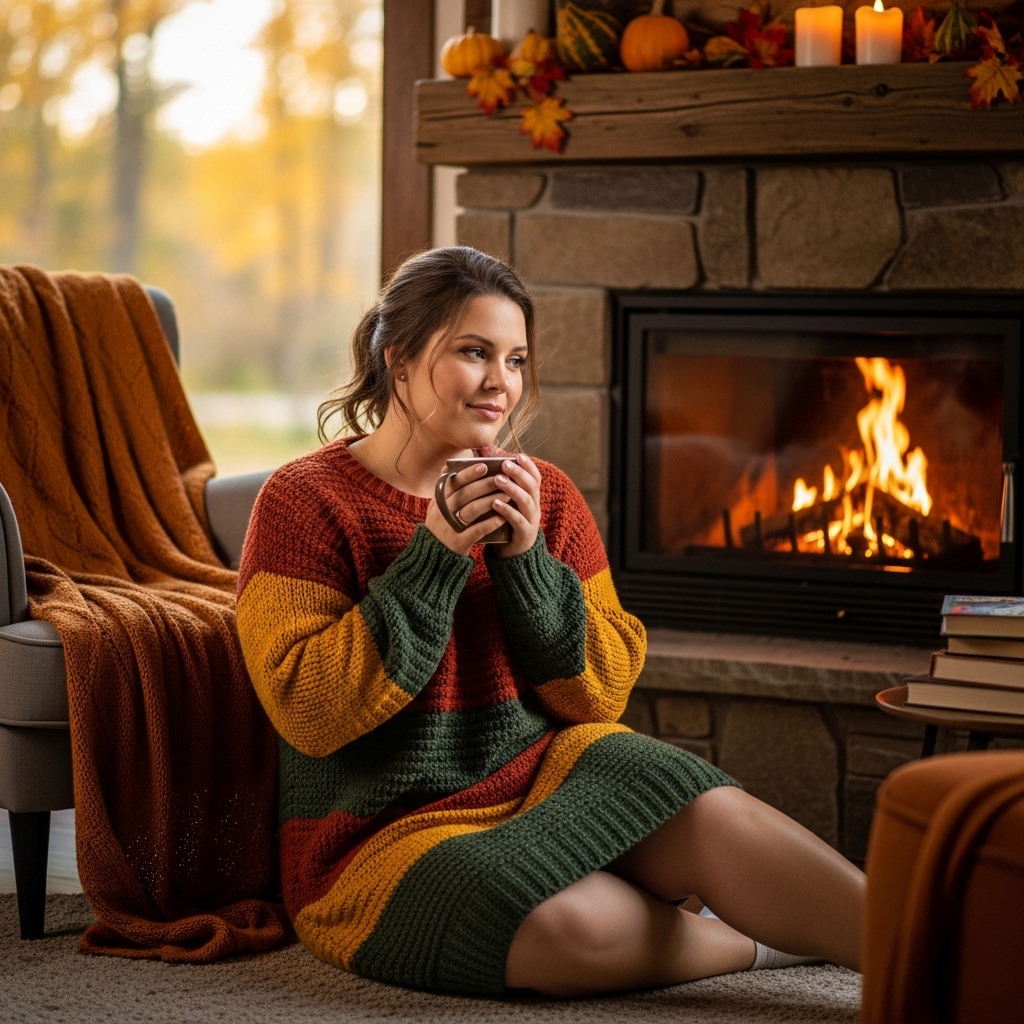 1. Cozy Knit Sweater Dress