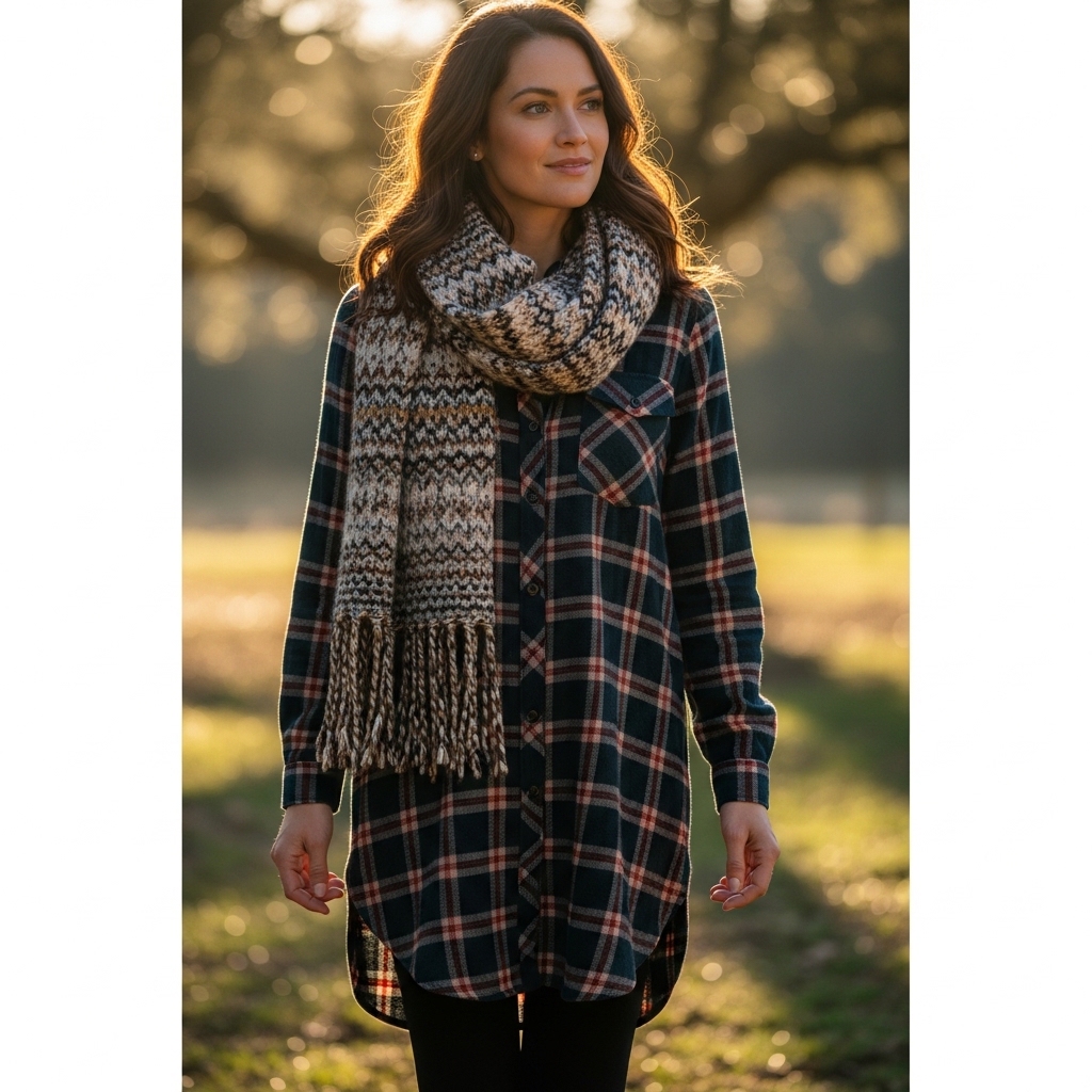 1. Flannel Shirt Dress