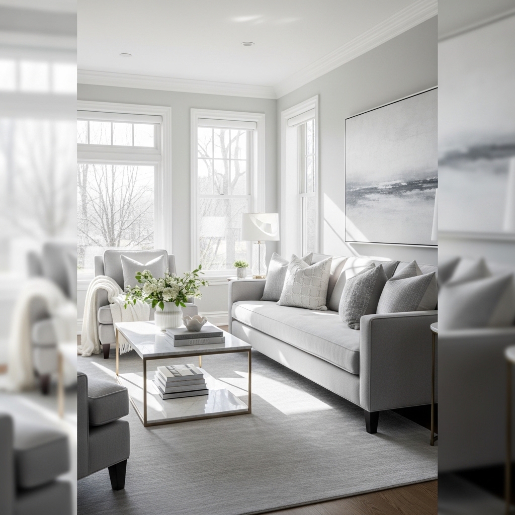 1. Soft Greys and Whites