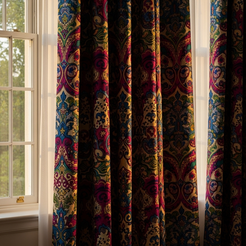 2. Bold Patterned Drapes for a Statement Look