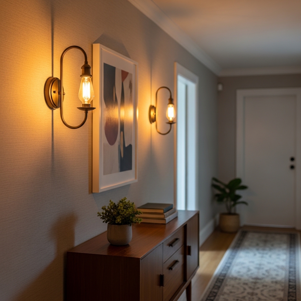 6. Wall Sconces with Warm Bulbs