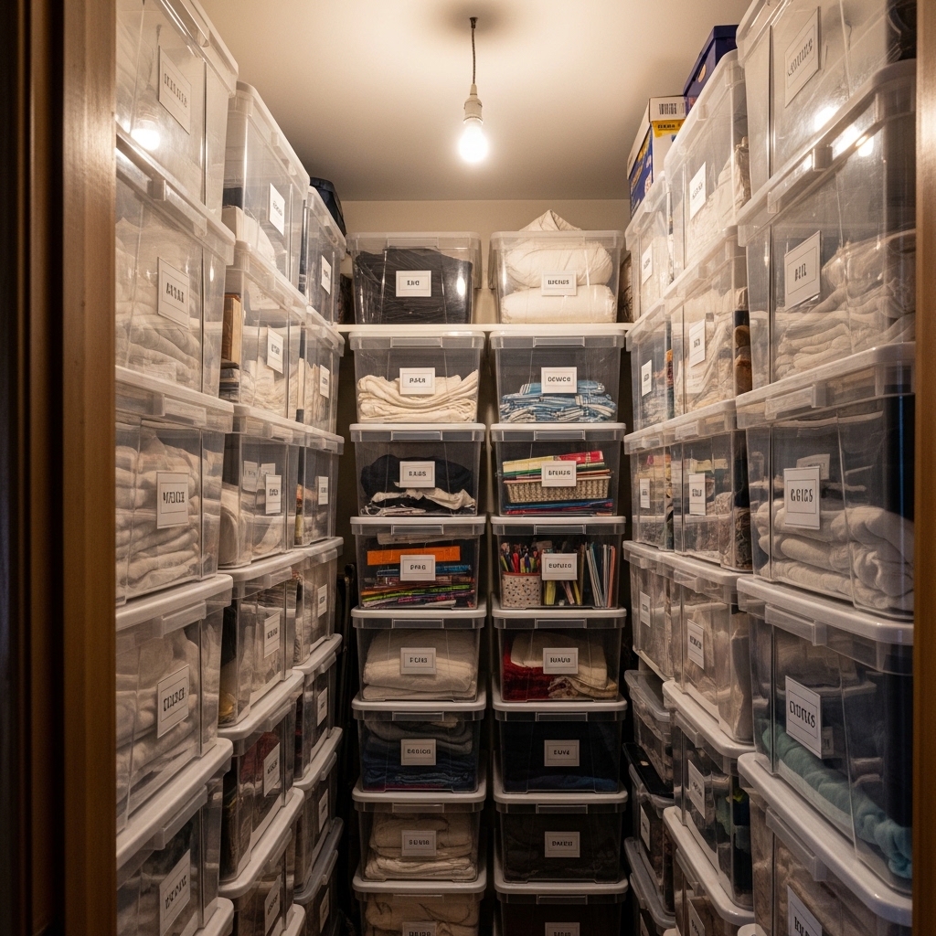 8. Use Clear Storage Bins