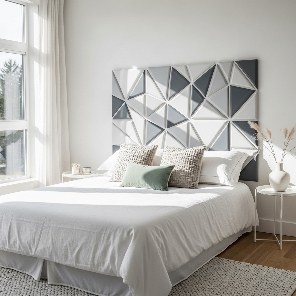 9. Geometric Headboard