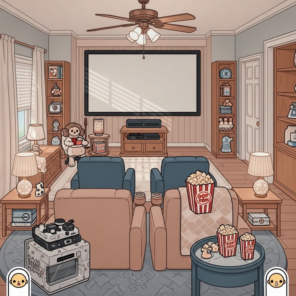 7. Cozy Movie Theater Setup