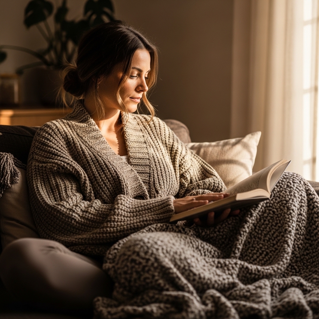 5. Oversized Cardigan and Leggings