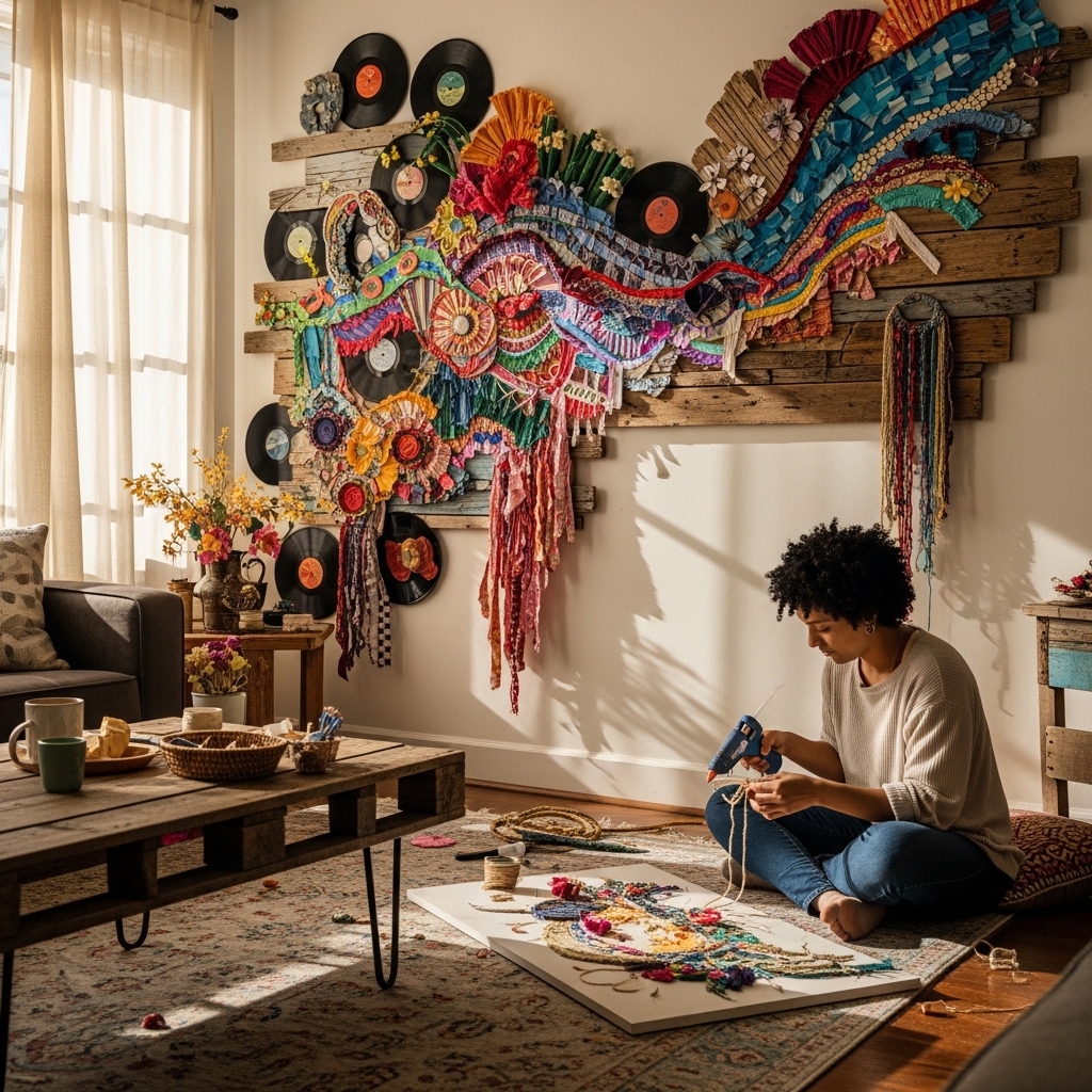 2. Create Unique Wall Art from Recycled Materials